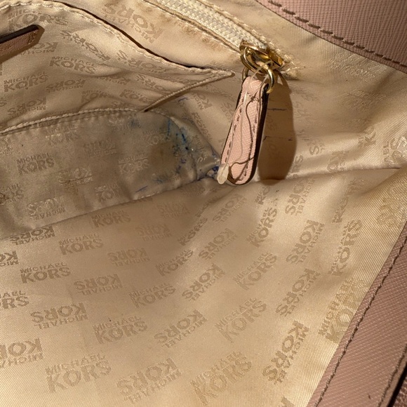 Pink Michael Kors Tote Bag with Gold Accents - Picture 7 of 11